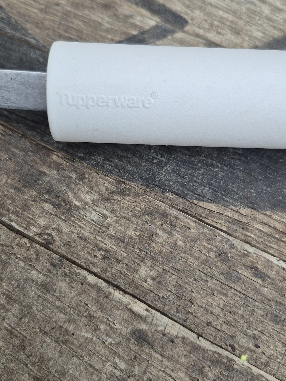 Tupperware White and Teal Stainless Cheese Slicer